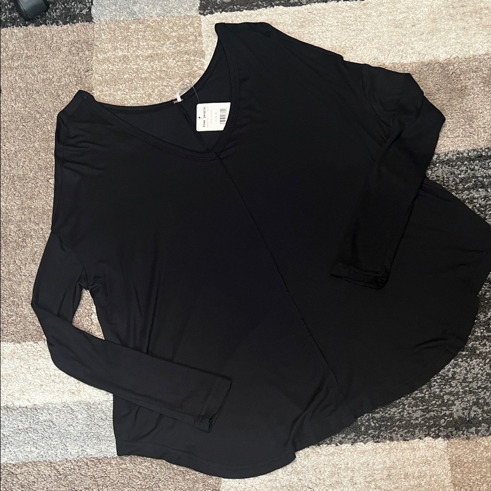 Free People Moonshine tunic top, black, size XS NWT!